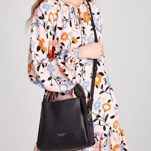 NWT Kate Spade Knott Medium Black Crossbody Tote Leather Bag Purse - Picture 11 of 12